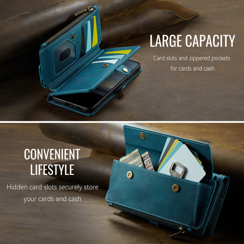 CASEME For Samsung Galaxy S20 FE Case  C39 RFID Blocking Zipper Wallet Stand Leather Cover with Strap