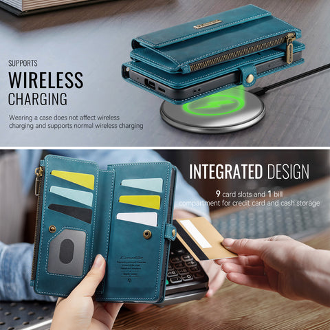 CASEME For Samsung Galaxy S20 Plus 4G / Galaxy S20 Plus 5G Case  C39 RFID Blocking Zipper Wallet Stand Leather Cover with Strap