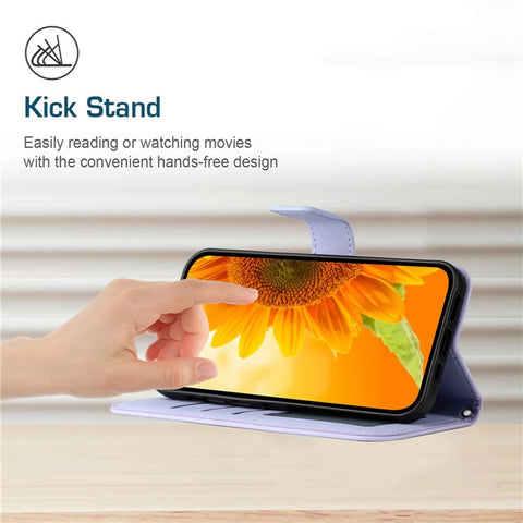 For Infinix Note 50 Pro+ 5G Case Sunflower Imprint Leather Wallet Phone Cover with Wrist Strap