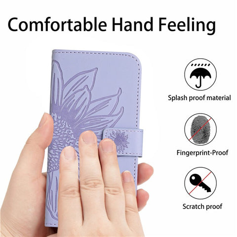 For Infinix Note 50 Pro+ 5G Case Sunflower Imprint Leather Wallet Phone Cover with Wrist Strap