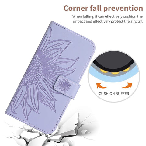 For Infinix Note 50 Pro+ 5G Case Sunflower Imprint Leather Wallet Phone Cover with Wrist Strap