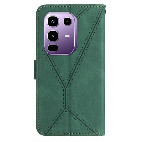 For Infinix Note 50 Pro+ 5G Case Skin Touch Lines Imprinted PU Leather Flip Phone Cover