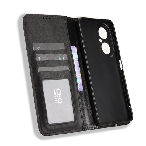 For Huawei Enjoy 80 Leather Case Wallet Stand Retro Texture Phone Cover