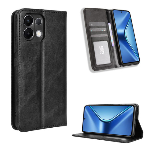 For Oppo K13 5G Leather Case Wallet Stand Retro Texture Phone Cover