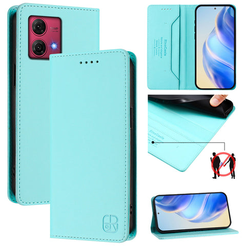 For Motorola Moto G84 5G Leather Case RINACASIS RC01 Phone Cover with RFID Blocking Wallet Stand