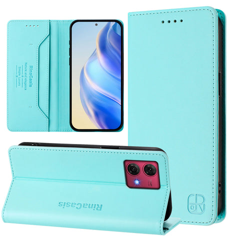 For Motorola Moto G84 5G Leather Case RINACASIS RC01 Phone Cover with RFID Blocking Wallet Stand