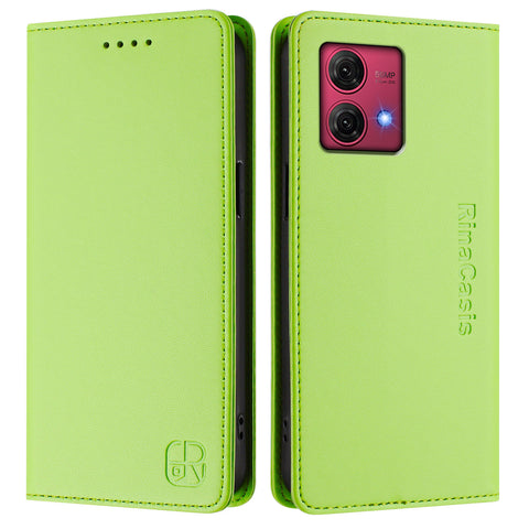 For Motorola Moto G84 5G Leather Case RINACASIS RC01 Phone Cover with RFID Blocking Wallet Stand
