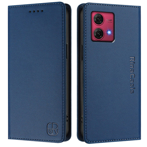 For Motorola Moto G84 5G Leather Case RINACASIS RC01 Phone Cover with RFID Blocking Wallet Stand