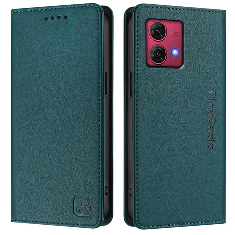 For Motorola Moto G84 5G Leather Case RINACASIS RC01 Phone Cover with RFID Blocking Wallet Stand