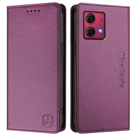 For Motorola Moto G84 5G Leather Case RINACASIS RC01 Phone Cover with RFID Blocking Wallet Stand