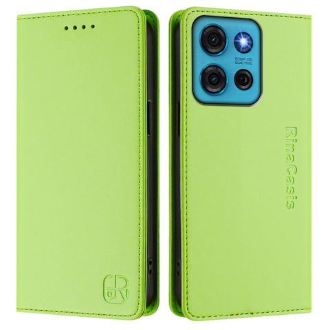 For Motorola Moto G75 5G Leather Case RINACASIS RC01 Phone Cover with RFID Blocking Wallet Stand