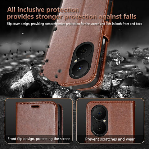 AZNS For Huawei Enjoy 80 Case Anti-Scratch PU Leather Stand Wallet Phone Cover