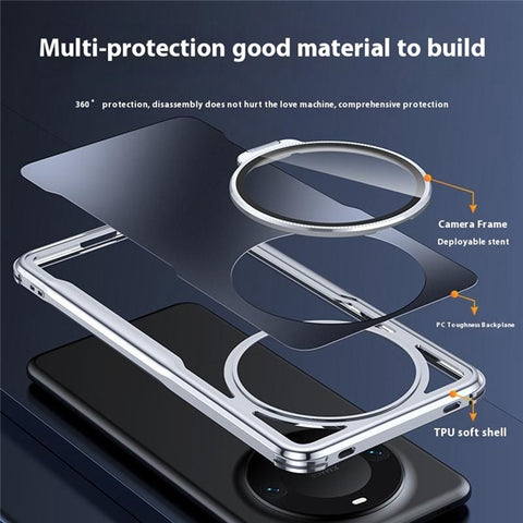 For Huawei Mate 60 Pro+  /  60 Pro Phone Case Shockproof TPU PC Back Cover with Lens Kickstand