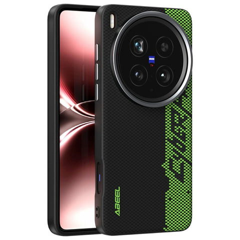 ABEEL For vivo X200 Ultra 5G Magnetic Case Micro-Embossing 6D Printed PC TPU Aluminum Alloy Leather Phone Cover