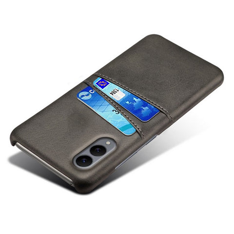 For Samsung Galaxy S25 Edge Case Dual Card Slots PU Leather + Hard PC Phone Cover