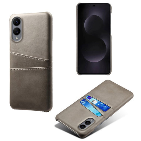 For Samsung Galaxy S25 Edge Case Dual Card Slots PU Leather + Hard PC Phone Cover