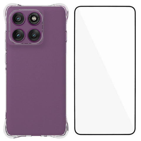 WANLONFENG For Motorola Edge 60 Pro 5G Case  WL Series 2.0mm TPU Phone Cover with Tempered Glass Film