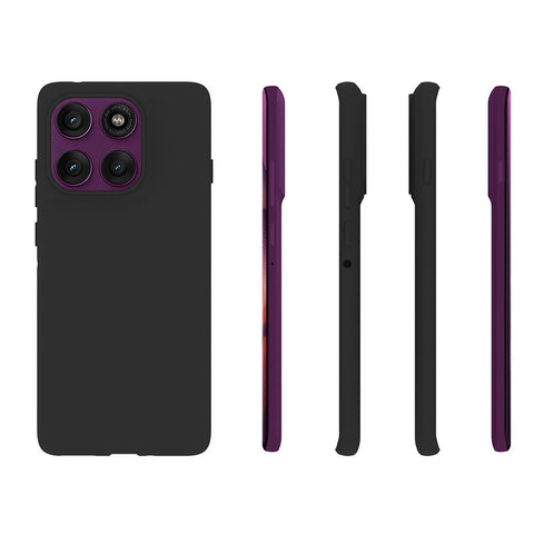 WANLONFENG For Motorola Edge 60 Pro 5G TPU Case  MS Series Matte Back Cover with Tempered Glass (Big Hole Lens)