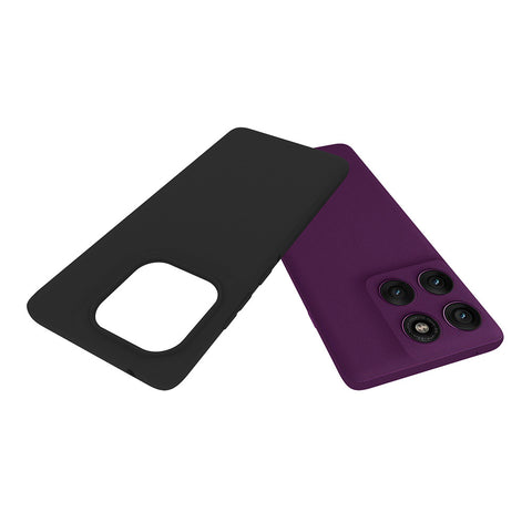 WANLONFENG For Motorola Edge 60 Pro 5G TPU Case  MS Series Matte Back Cover with Tempered Glass (Big Hole Lens)