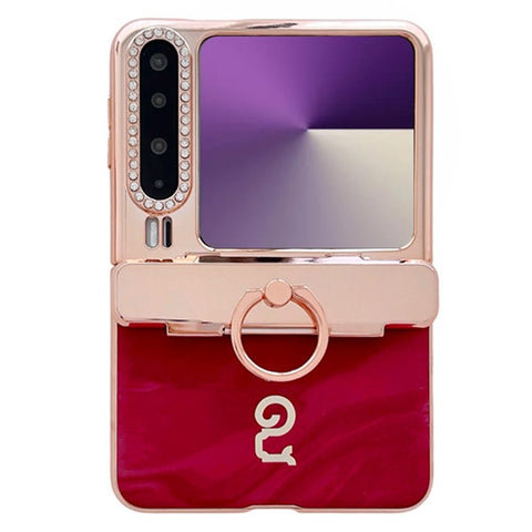 For Huawei Pura X Case Electroplating Hard PC Phone Cover with Ring Holder