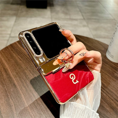 For Huawei Pura X Case Electroplating Hard PC Phone Cover with Ring Holder