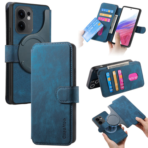 CASENEO For Oppo Reno13 F 5G (Reno 13 FS 5G) / 4G Magnetic Case  Detachable Leather Phone Wallet Cover