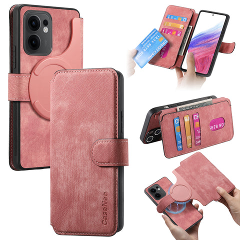 CASENEO For Oppo Reno13 F 5G (Reno 13 FS 5G) / 4G Magnetic Case  Detachable Leather Phone Wallet Cover