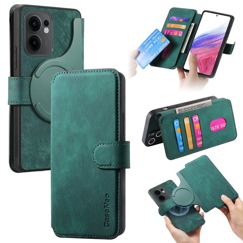 CASENEO For Oppo Reno13 F 5G (Reno 13 FS 5G) / 4G Magnetic Case  Detachable Leather Phone Wallet Cover