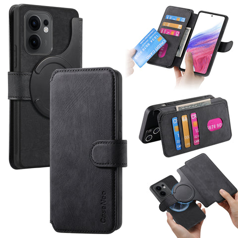 CASENEO For Oppo Reno13 F 5G (Reno 13 FS 5G) / 4G Magnetic Case  Detachable Leather Phone Wallet Cover