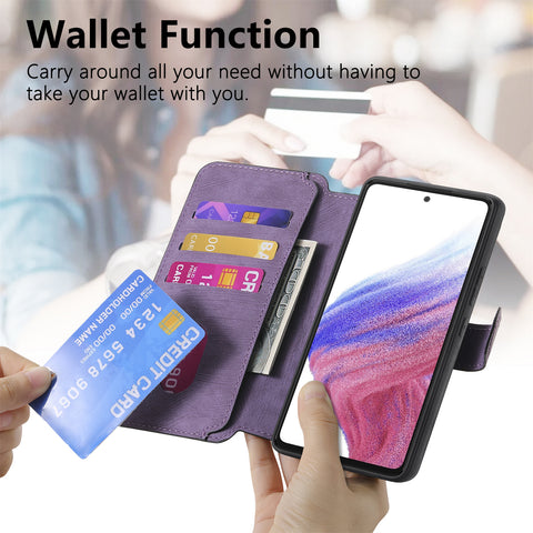 CASENEO For Motorola Edge 50 Fusion 5G Magnetic Case  Detachable Leather Phone Wallet Cover