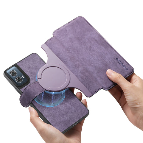 CASENEO For Motorola Edge 50 Fusion 5G Magnetic Case  Detachable Leather Phone Wallet Cover