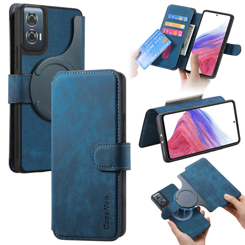 CASENEO For Motorola Edge 50 Fusion 5G Magnetic Case  Detachable Leather Phone Wallet Cover
