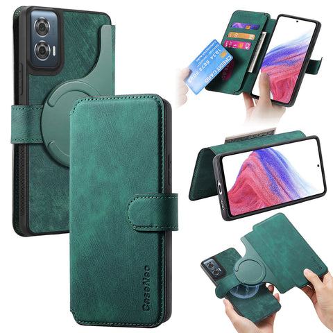 CASENEO For Motorola Edge 50 Fusion 5G Magnetic Case  Detachable Leather Phone Wallet Cover