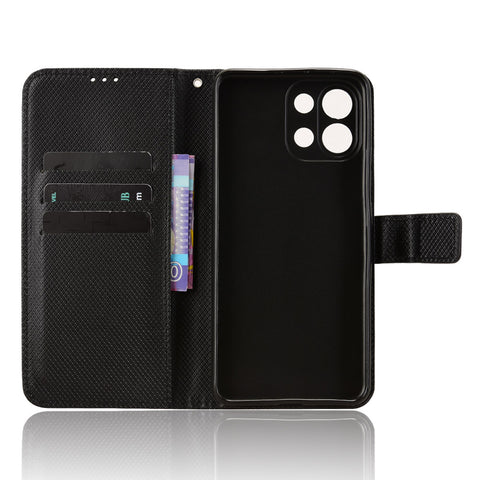 For Oppo K13 5G Leather Wallet Case with Strap Diamond Texture Phone Cover