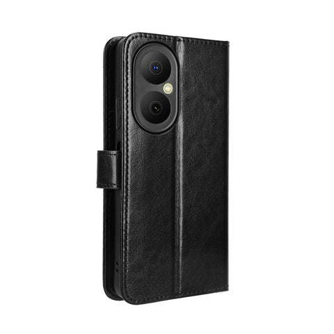 For Huawei Enjoy 80 PU Leather Case with Strap Crazy Horse Texture Phone Wallet Cover