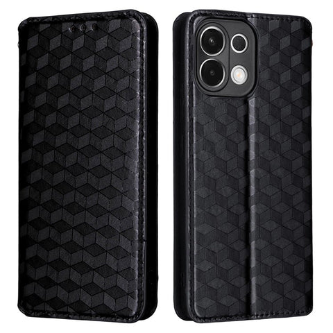 For Oppo K13 5G / K13x / K12s Case Wallet Rhombus Imprinted Leather Phone Cover
