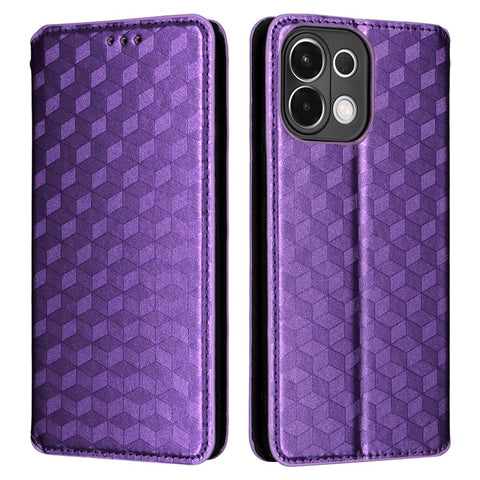For Oppo K13 5G / K13x / K12s Case Wallet Rhombus Imprinted Leather Phone Cover