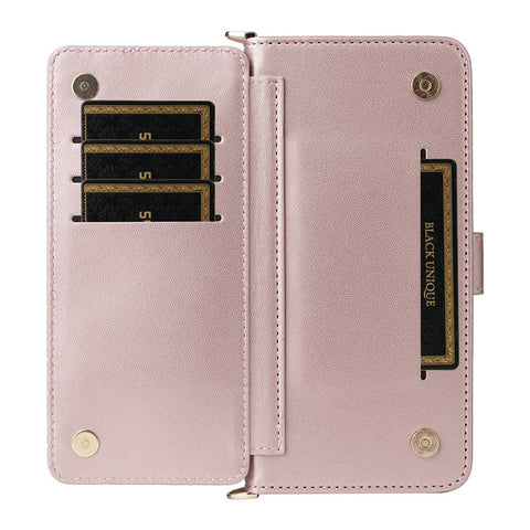 For Huawei Enjoy 80 Case with Shoulder / Wrist Strap Leather Phone Cover Stand Wallet