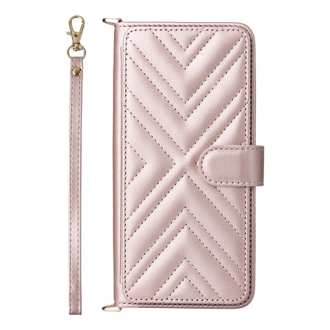 For Huawei Enjoy 80 Case with Shoulder / Wrist Strap Leather Phone Cover Stand Wallet