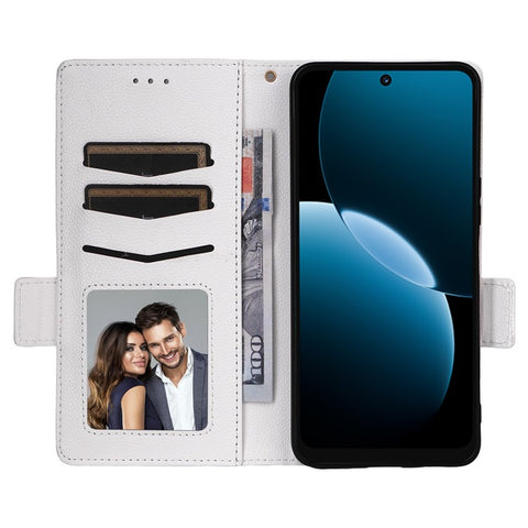 For Huawei Enjoy 80 Case with Wrist Strap Litchi Texture PU Leather Wallet Phone Cover