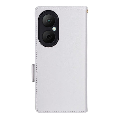 For Huawei Enjoy 80 Case with Wrist Strap Litchi Texture PU Leather Wallet Phone Cover