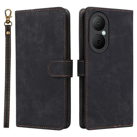 For Huawei Enjoy 80 Case Wallet RFID Blocking PU Leather Phone Cover Stand with Strap