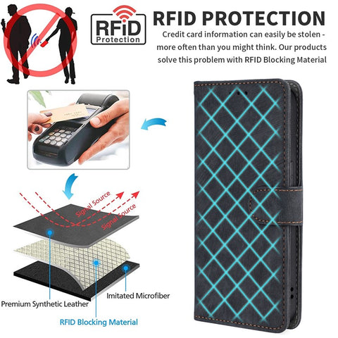 For Huawei Enjoy 80 Case Wallet RFID Blocking PU Leather Phone Cover Stand with Strap