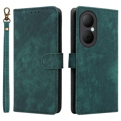 For Huawei Enjoy 80 Case Wallet RFID Blocking PU Leather Phone Cover Stand with Strap