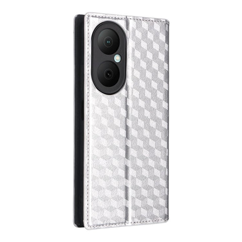 For Huawei Enjoy 80 Case Wallet Rhombus Imprinted Leather Phone Cover