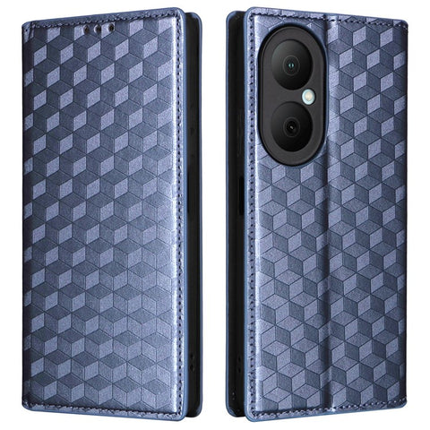 For Huawei Enjoy 80 Case Wallet Rhombus Imprinted Leather Phone Cover