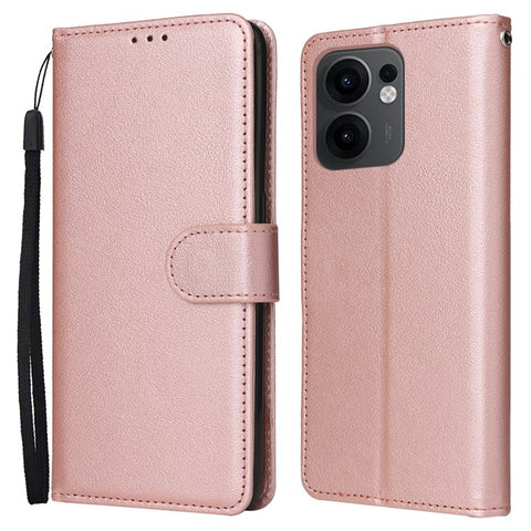 For Oppo Reno13 F 5G (Reno 13 FS 5G) / 4G Case Wallet Stand View PU Leather Phone Cover with Wrist Strap