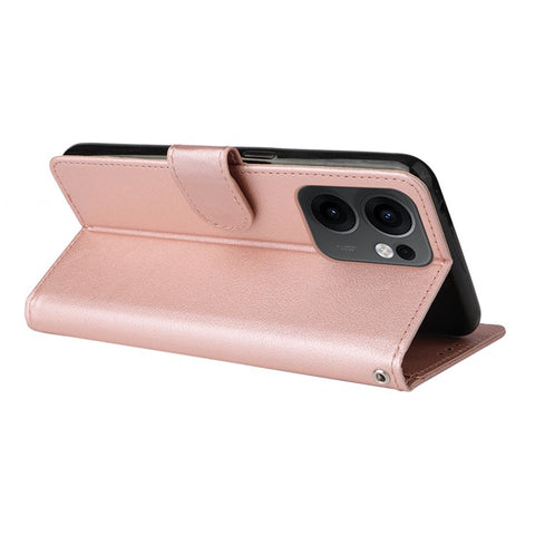 For Oppo Reno13 F 5G (Reno 13 FS 5G) / 4G Case Wallet Stand View PU Leather Phone Cover with Wrist Strap