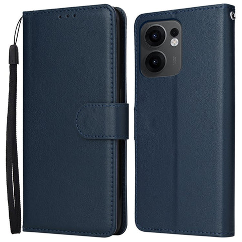 For Oppo Reno13 F 5G (Reno 13 FS 5G) / 4G Case Wallet Stand View PU Leather Phone Cover with Wrist Strap