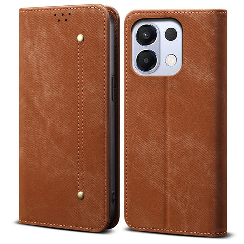 For Oppo K13 5G / K12s Case Jeans Cloth Texture Anti-Scratch Leather Stand Phone Cover
